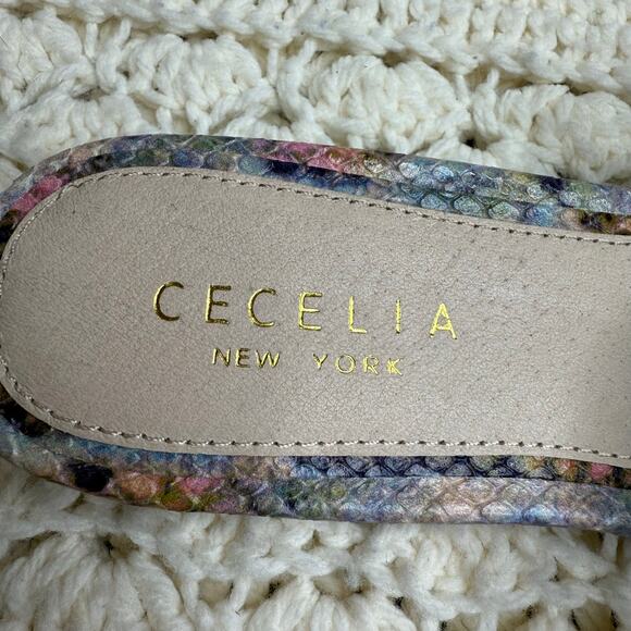 CECILIA NEW YORK ANTHROPOLOGIE Lila Slide Sandal Rainbow Snake 3D Flower Size 7 - Picture 4 of 12